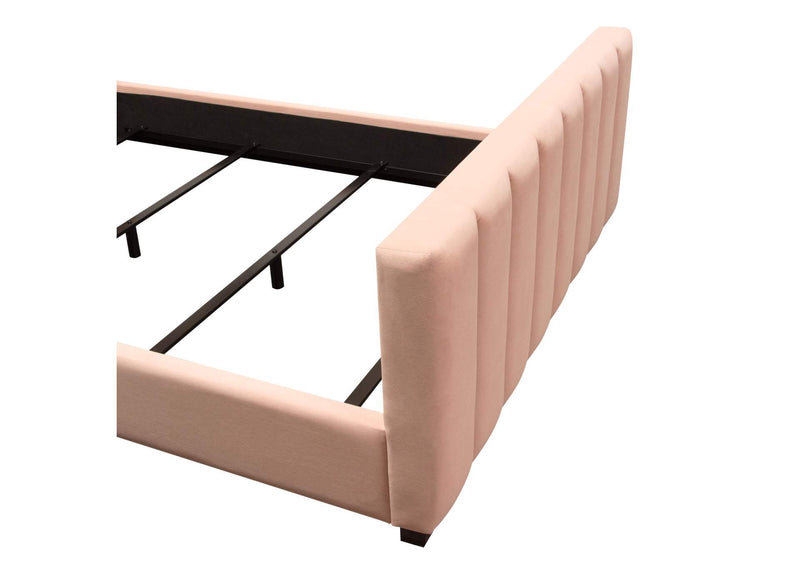 VENUSPNEKBED Venus Vertical Channel Tufted Eastern King Bed In Blush Pink Velvet