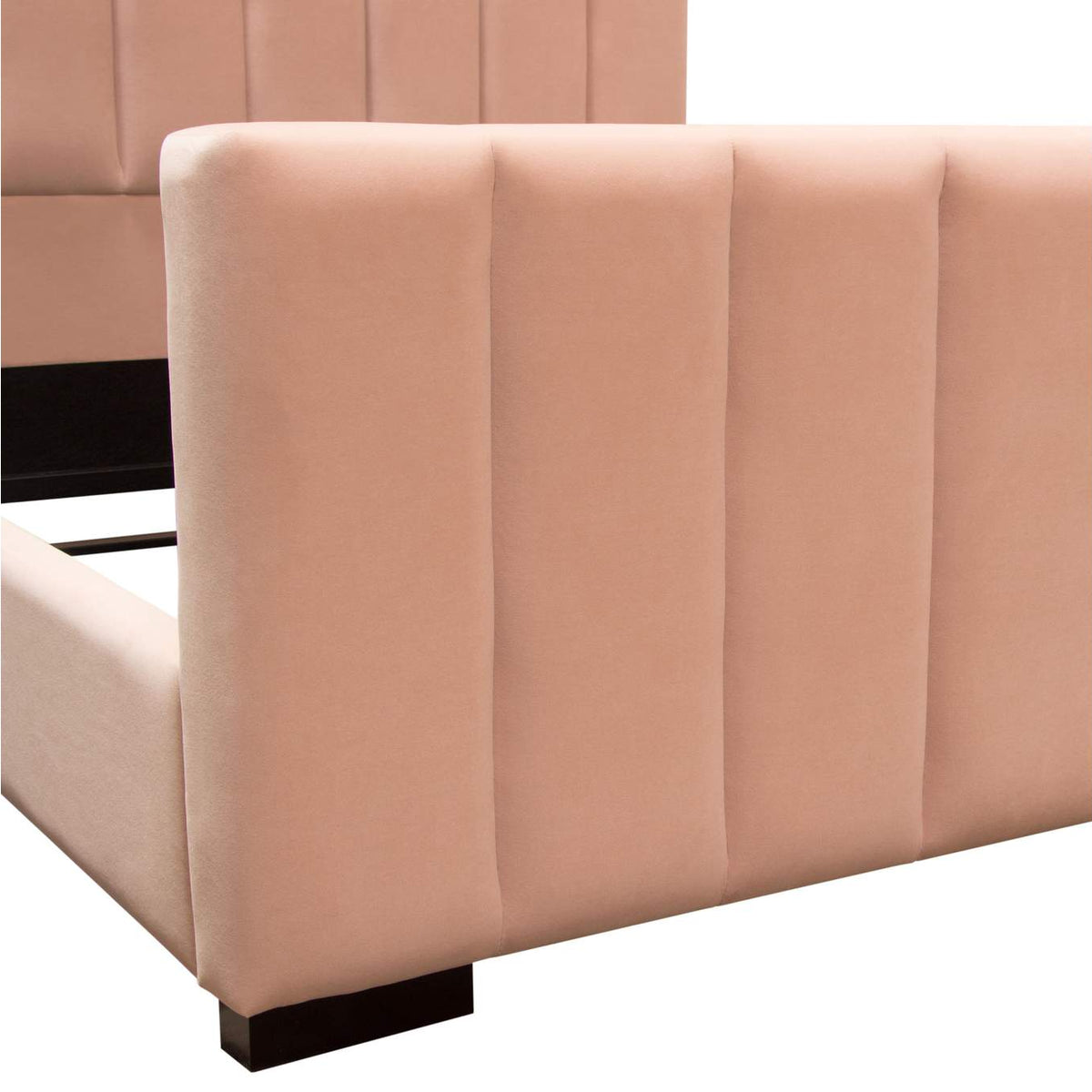 VENUSPNEKBED Venus Vertical Channel Tufted Eastern King Bed In Blush Pink Velvet