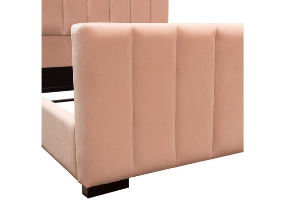 VENUSPNEKBED Venus Vertical Channel Tufted Eastern King Bed In Blush Pink Velvet