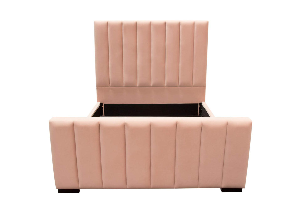 VENUSPNEKBED Venus Vertical Channel Tufted Eastern King Bed In Blush Pink Velvet