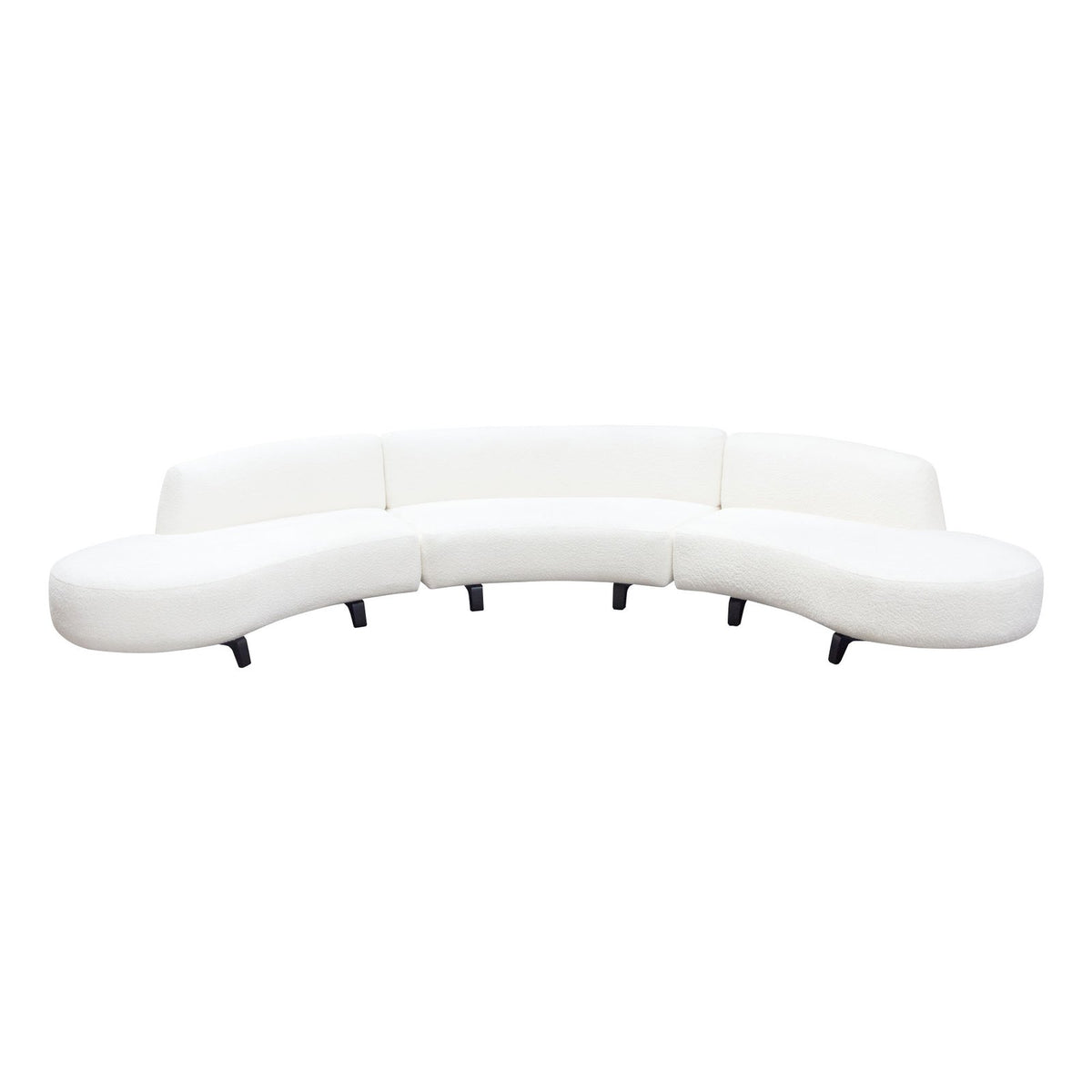 Vesper 3PC Modular Curved Armless Sofa & (2) Chaise