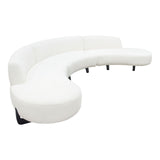 Vesper 3PC Modular Curved Armless Sofa & (2) Chaise