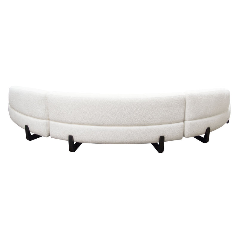 Vesper 3PC Modular Curved Armless Sofa & (2) Chaise