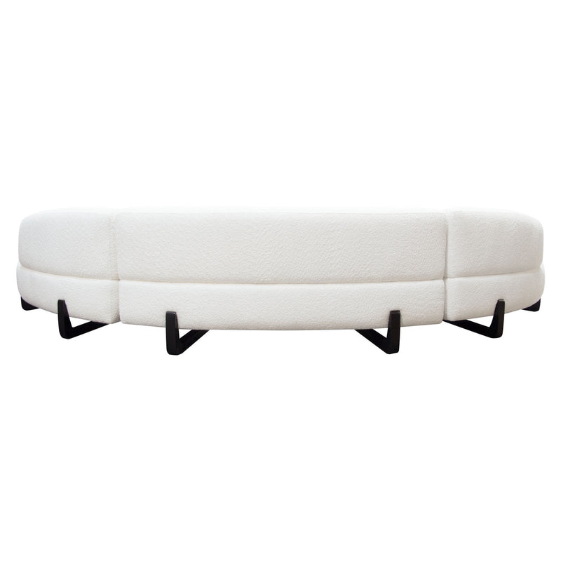 Vesper 3PC Modular Curved Armless Sofa & (2) Chaise