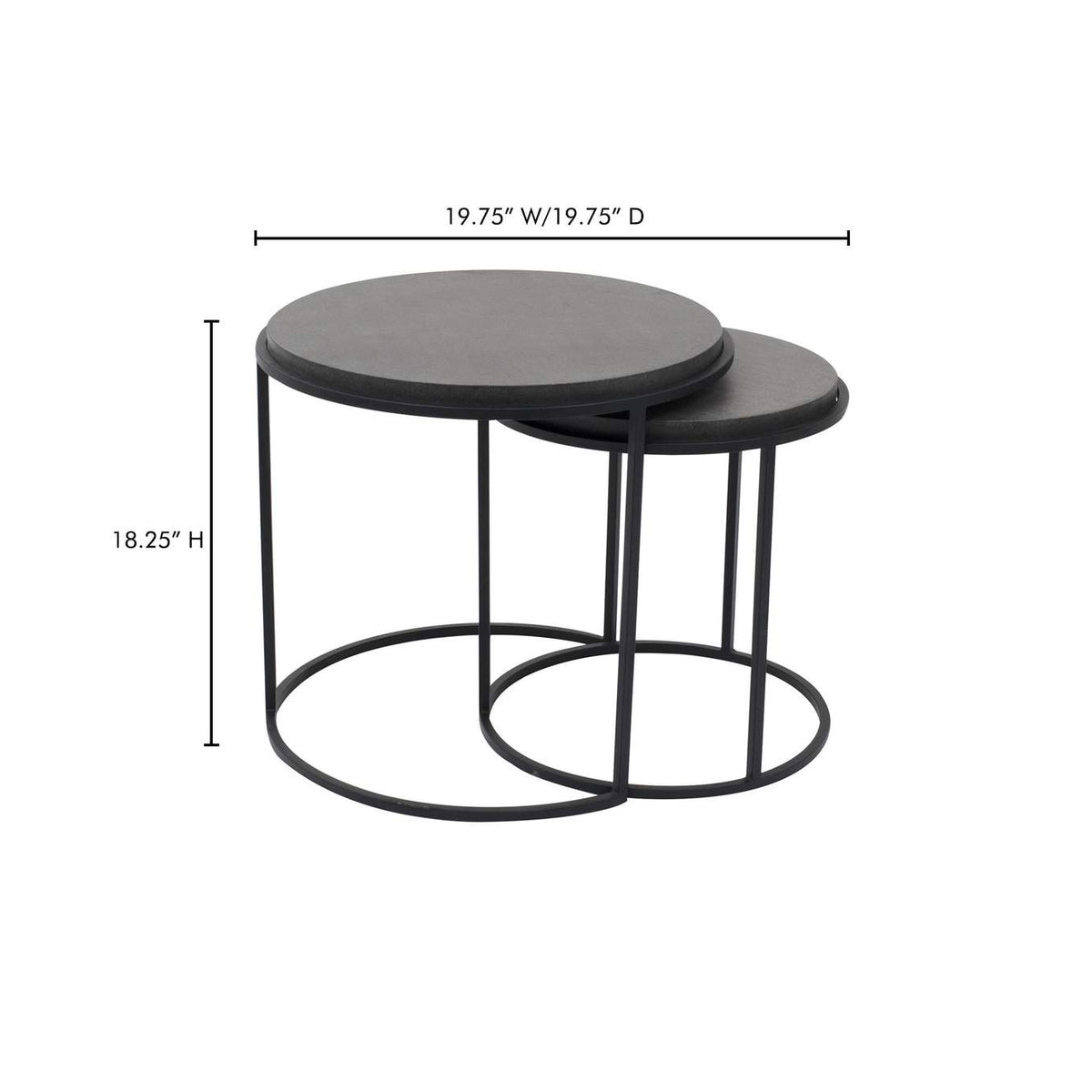VH-1008-02 Roost Nesting Tables Black Set Of 2