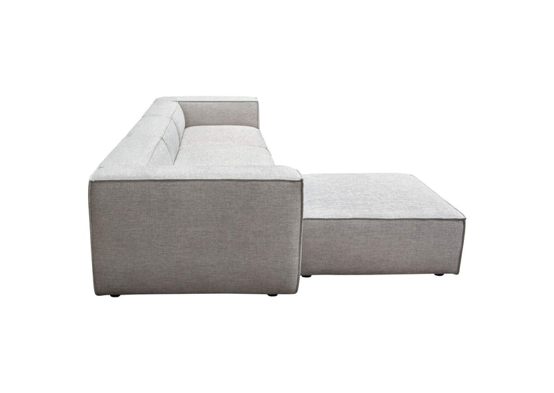 VICE4PCBA Vice 4pc Modular Sectional In Barley Fabric With Ottoman