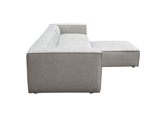 VICE4PCBA Vice 4pc Modular Sectional In Barley Fabric With Ottoman