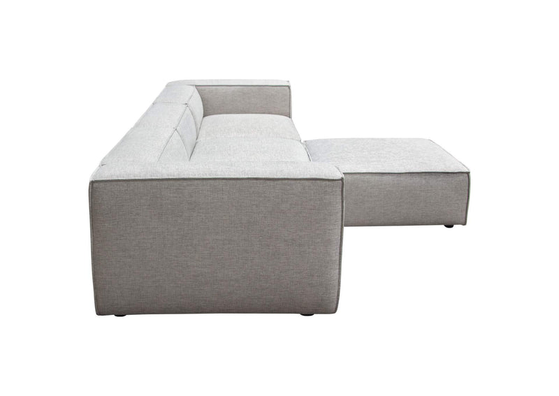 VICE4PCBA Vice 4pc Modular Sectional In Barley Fabric With Ottoman