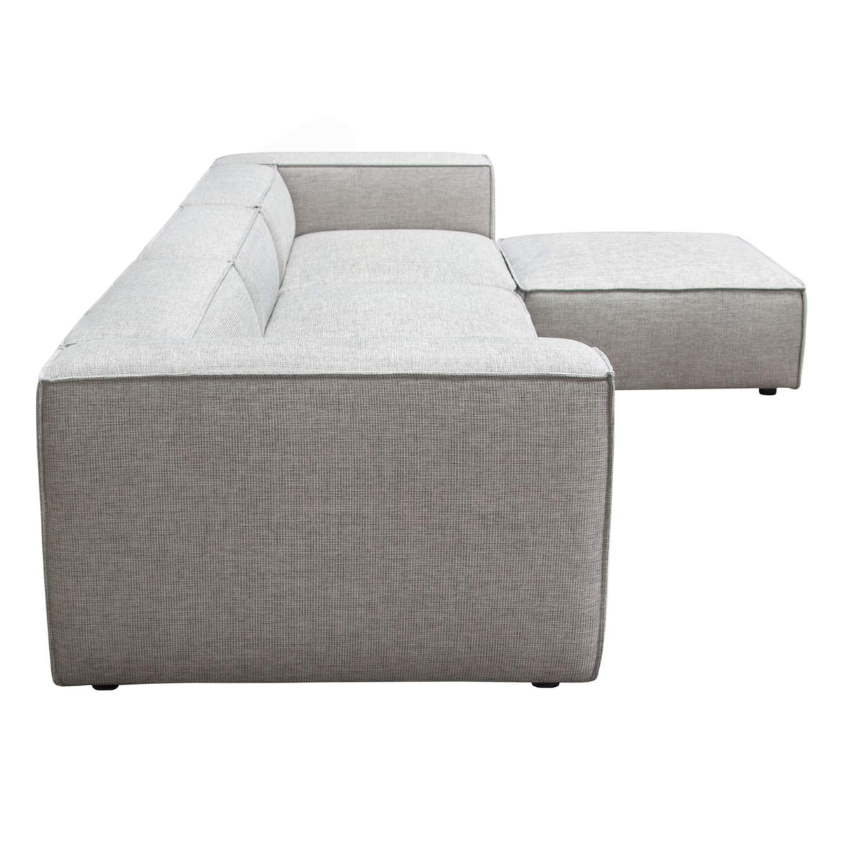 VICE4PCBA Vice 4pc Modular Sectional In Barley Fabric With Ottoman