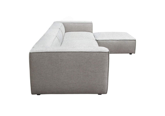 VICE4PCBA Vice 4pc Modular Sectional In Barley Fabric With Ottoman