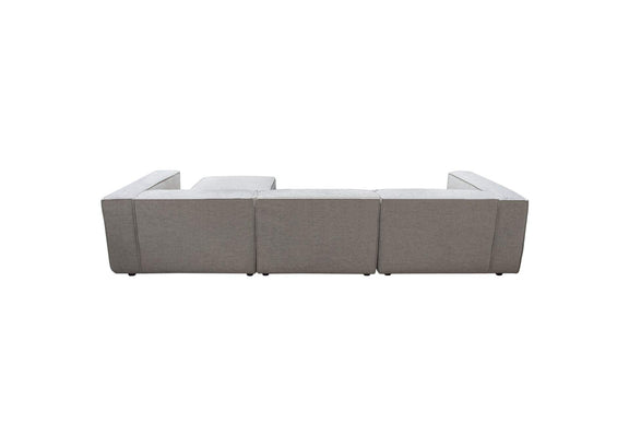 VICE4PCBA Vice 4pc Modular Sectional In Barley Fabric With Ottoman