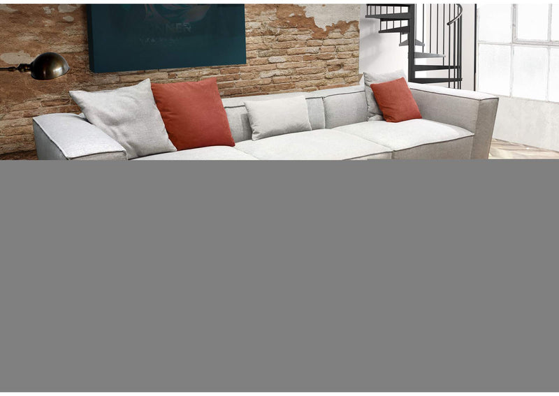 VICE4PCBA Vice 4pc Modular Sectional In Barley Fabric With Ottoman