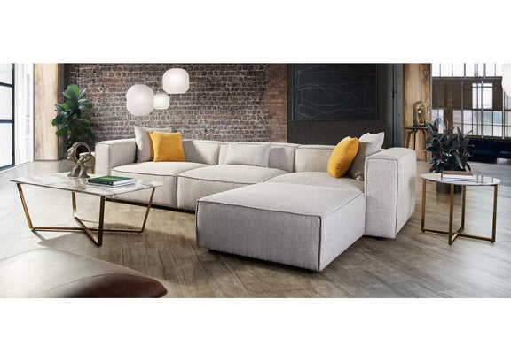 VICE4PCBA Vice 4pc Modular Sectional In Barley Fabric With Ottoman