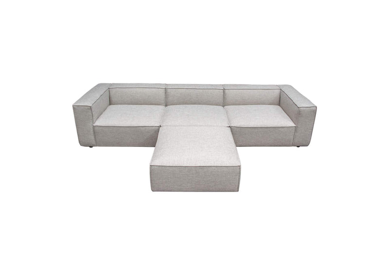VICE4PCBA Vice 4pc Modular Sectional In Barley Fabric With Ottoman