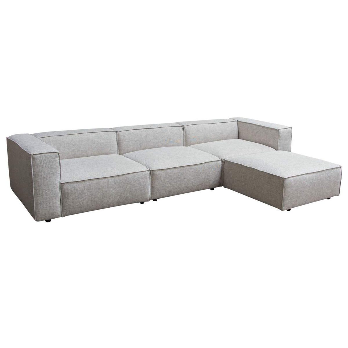 VICE4PCBA Vice 4pc Modular Sectional In Barley Fabric With Ottoman