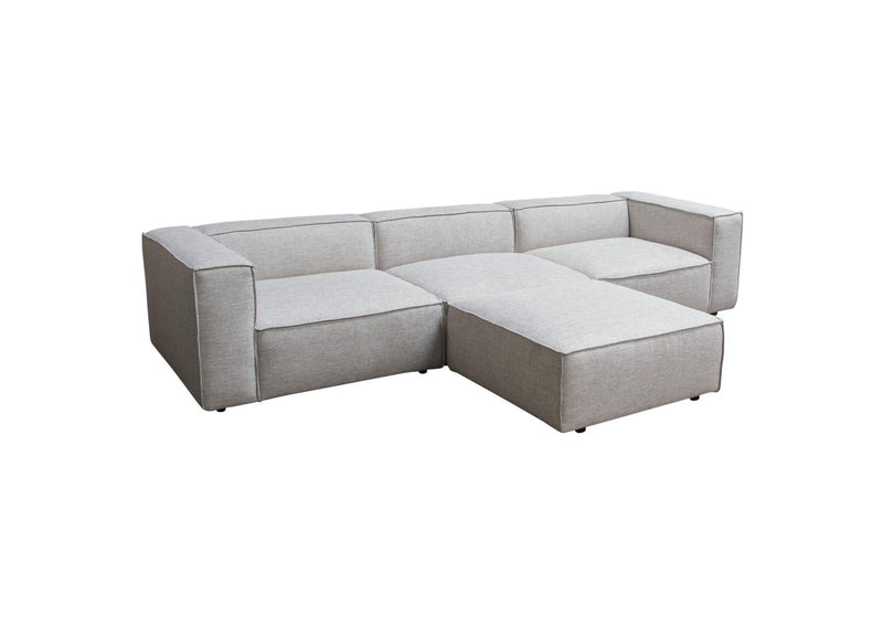 VICE4PCBA Vice 4pc Modular Sectional In Barley Fabric With Ottoman