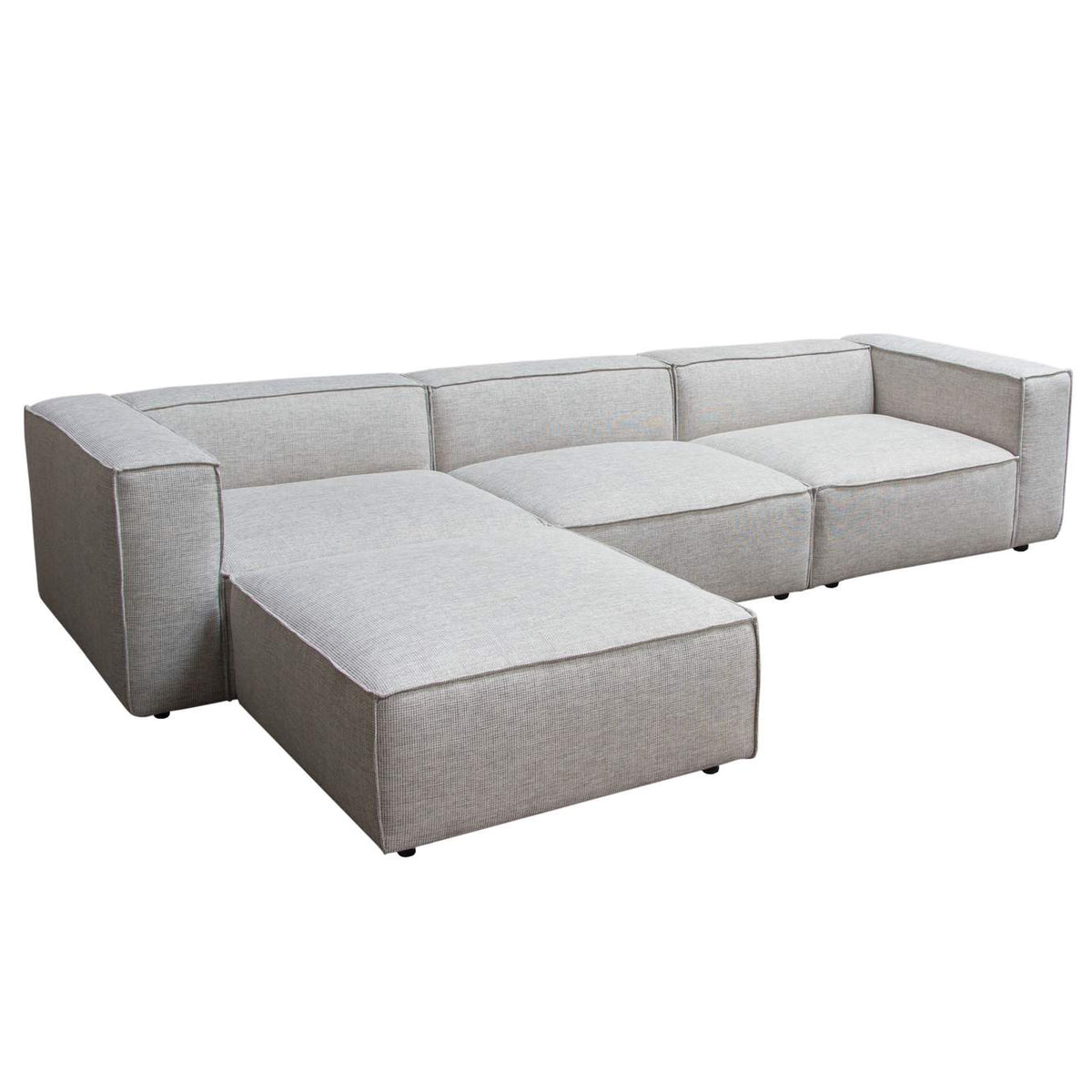 VICE4PCBA Vice 4pc Modular Sectional In Barley Fabric With Ottoman