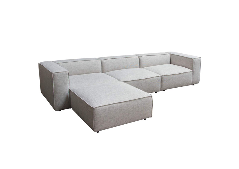 VICE4PCBA Vice 4pc Modular Sectional In Barley Fabric With Ottoman