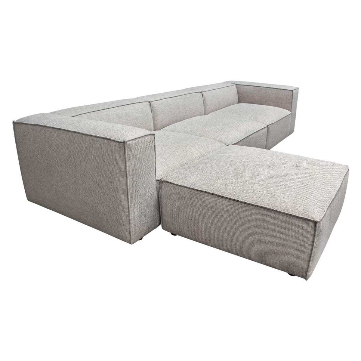 VICE4PCBA Vice 4pc Modular Sectional In Barley Fabric With Ottoman
