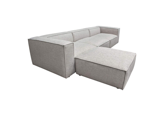 VICE4PCBA Vice 4pc Modular Sectional In Barley Fabric With Ottoman