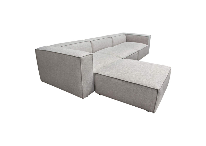 VICE4PCBA Vice 4pc Modular Sectional In Barley Fabric With Ottoman