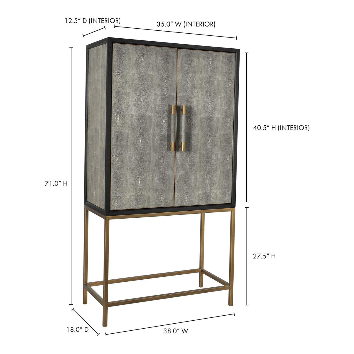 VL-1047-15 Mako Bar Cabinet Grey