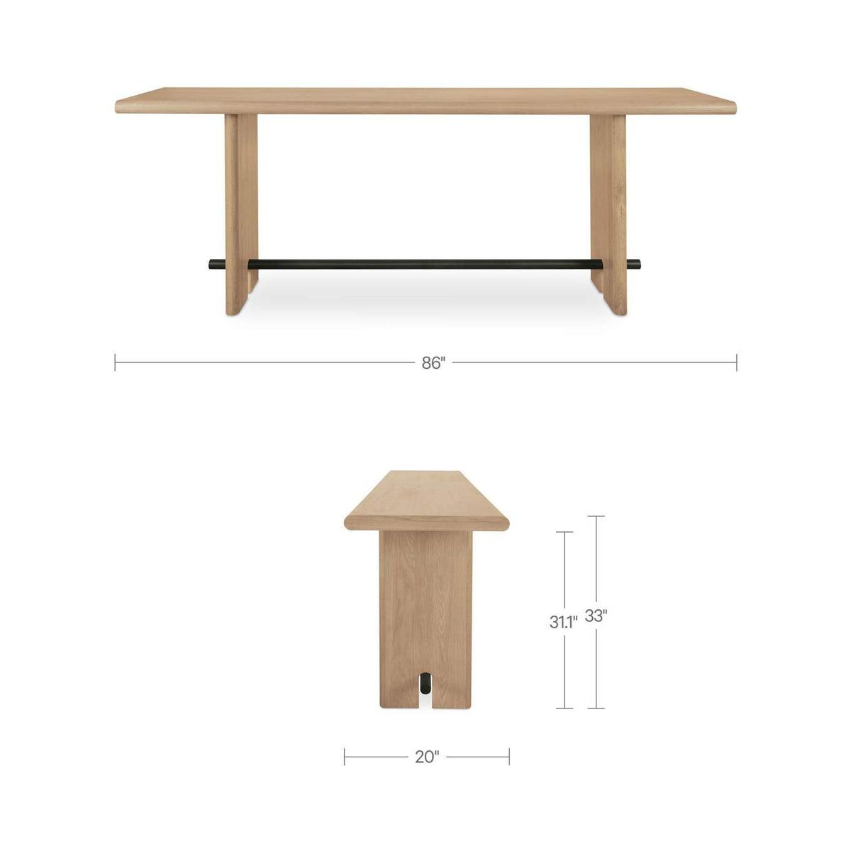 VL-1109-24 Madison Console Table Natural