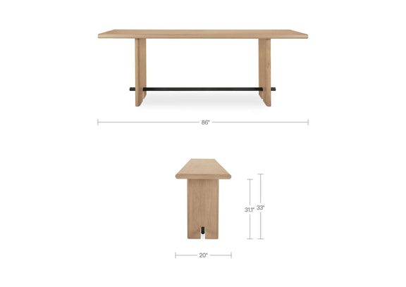 VL-1109-24 Madison Console Table Natural