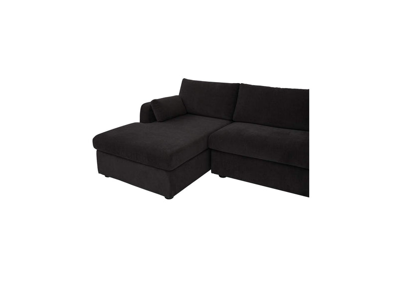 VV-1007-02-L-0 Burrow Sleeper Sectional With Storage Chaise Black Left