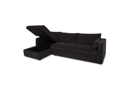 VV-1007-02-L-0 Burrow Sleeper Sectional With Storage Chaise Black Left