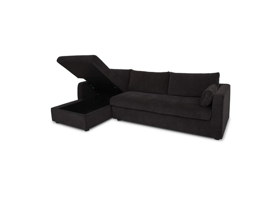 VV-1007-02-L-0 Burrow Sleeper Sectional With Storage Chaise Black Left