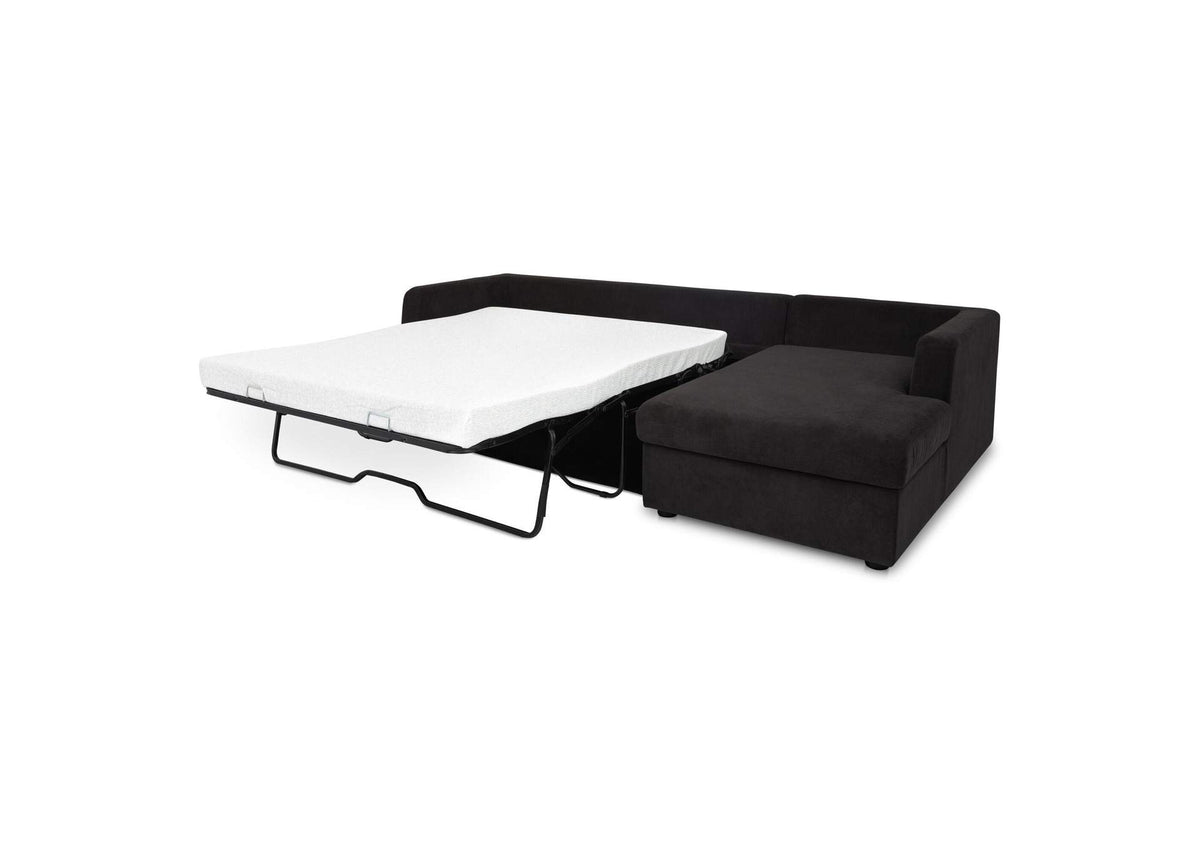VV-1007-02-R-0 Burrow Sleeper Sectional With Storage Chaise Black Right