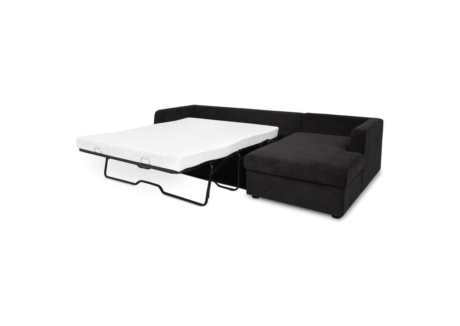 VV-1007-02-R-0 Burrow Sleeper Sectional With Storage Chaise Black Right