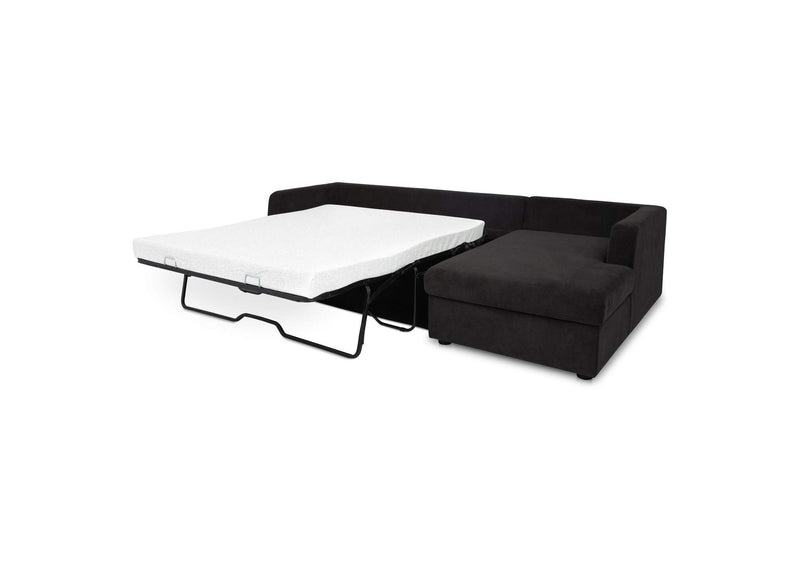 VV-1007-02-R-0 Burrow Sleeper Sectional With Storage Chaise Black Right