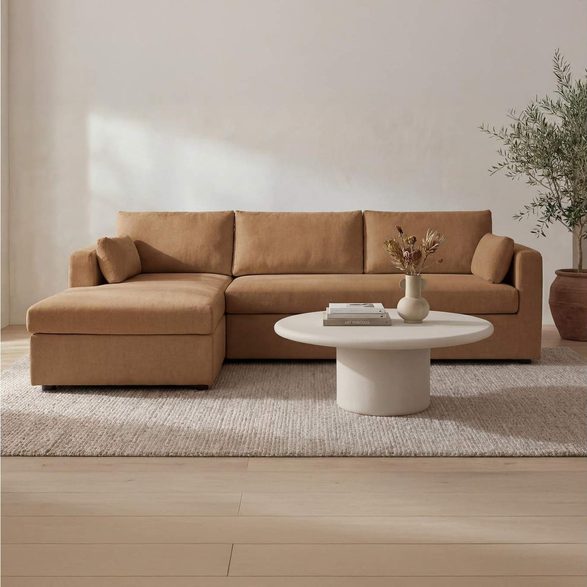 VV-1007-23-L-0 Burrow Sleeper Sectional With Storage Chaise Ginger Left