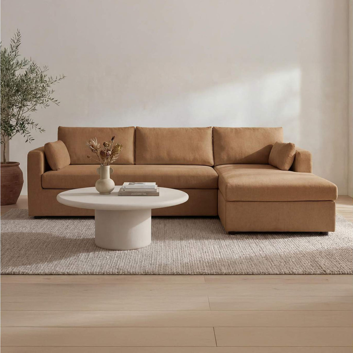 VV-1007-23-R-0 Burrow Sleeper Sectional With Storage Chaise Ginger Right