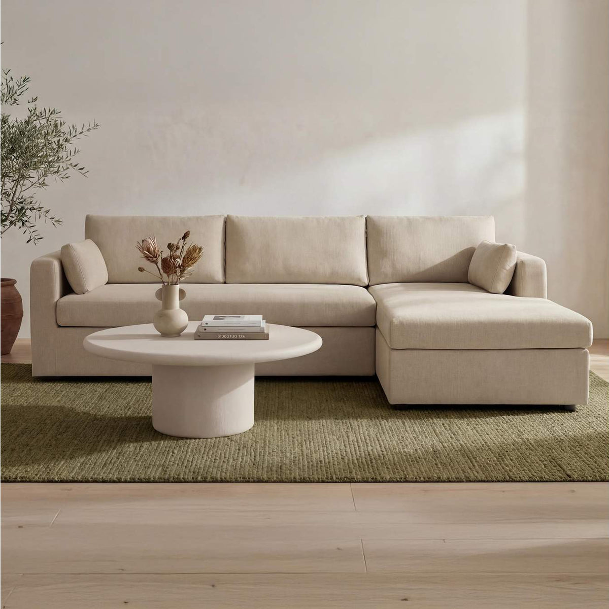 VV-1007-34-R-0 Burrow Sleeper Sectional With Storage Chaise Sand Right