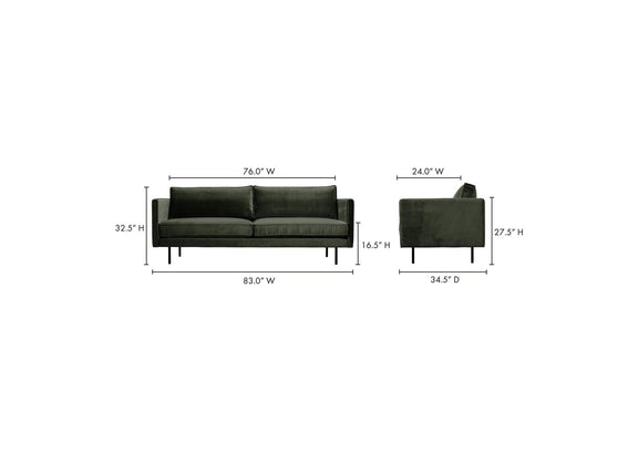 WB-1002-27 Raphael Sofa Dark Green