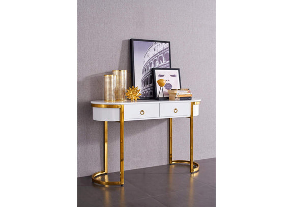 i26171 131 Hallway Console Table White/Gold