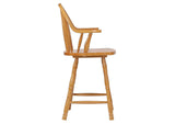 DLU-B3024A-LO-2 Sunset Trading Oak Selections 24" Windsor Arm Stool | Light Oak | Counter Height Barstool