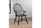 DLU-C30A-AB Sunset Trading Windsor Dining Chair with Arms | Antique Black