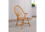 DLU-C30A-LO Sunset Trading Oak Selections Windsor Dining Chair with Arms | Light Oak