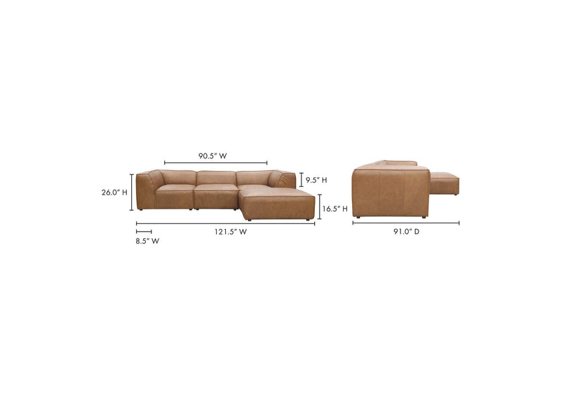 XQ-1005-40 Form Lounge Modular Sectional Sonoran Tan Leather