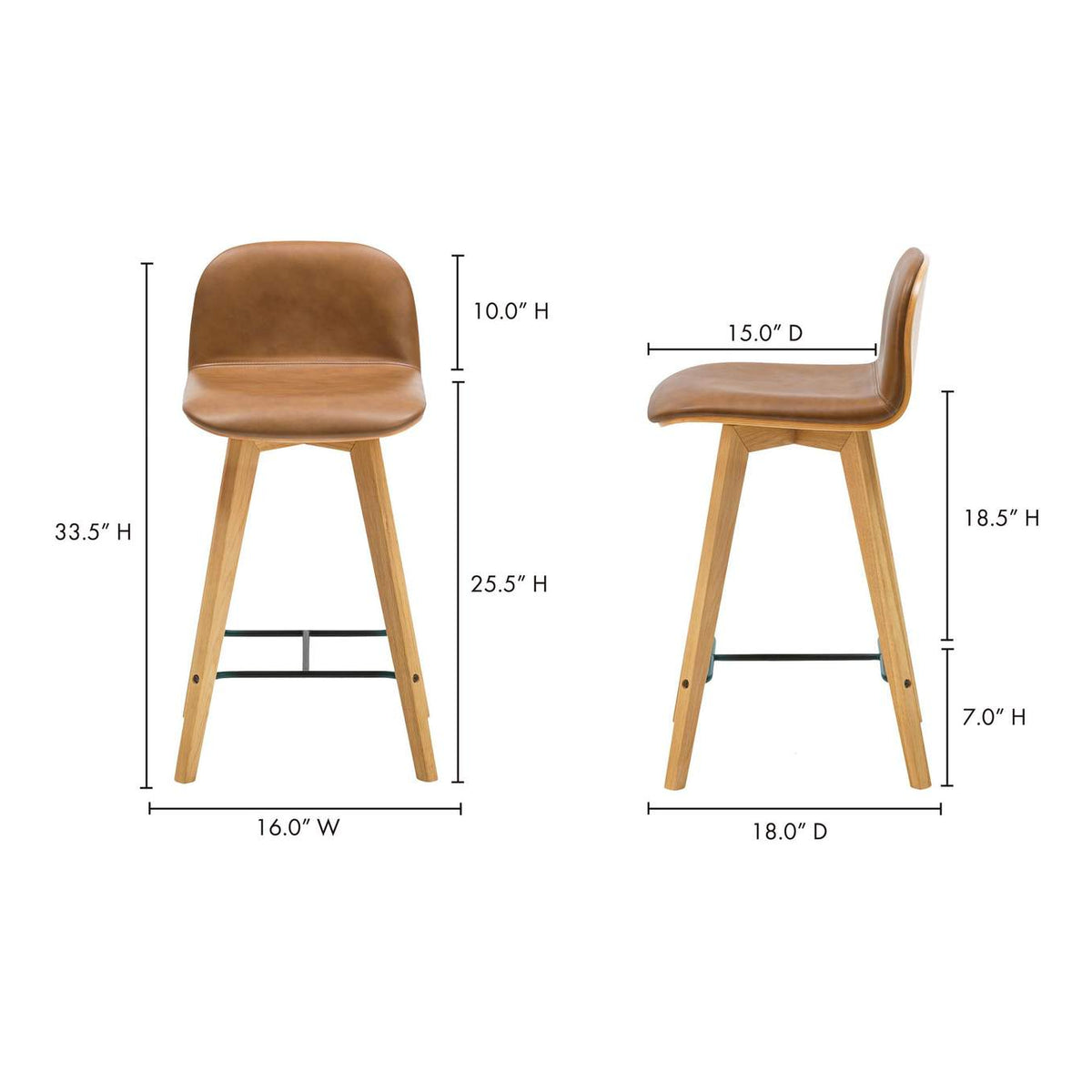 YC-1020-40 Napoli Leather Counter Stool