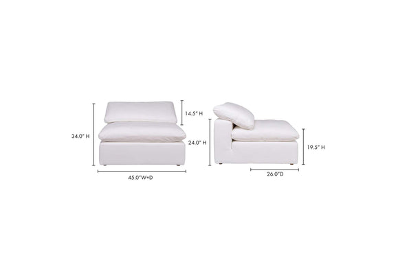 YJ-1001-05 Clay Slipper Chair Cream White