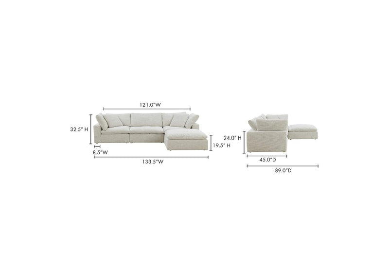 YJ-1008-49 Clay Lounge Modular Sectional Coastside Sand
