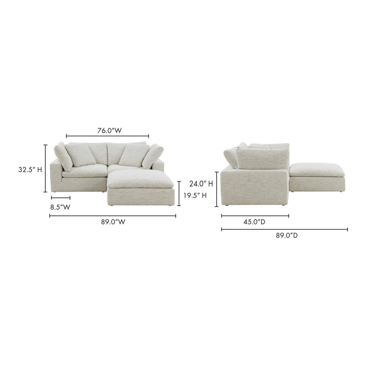 YJ-1009-49 Clay Nook Modular Sectional Coastside Sand