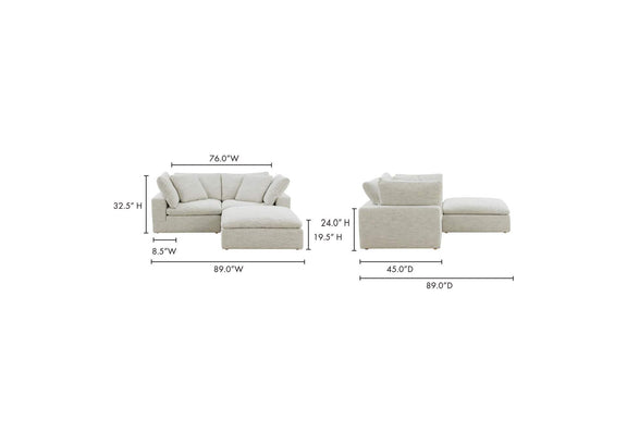 YJ-1009-49 Clay Nook Modular Sectional Coastside Sand