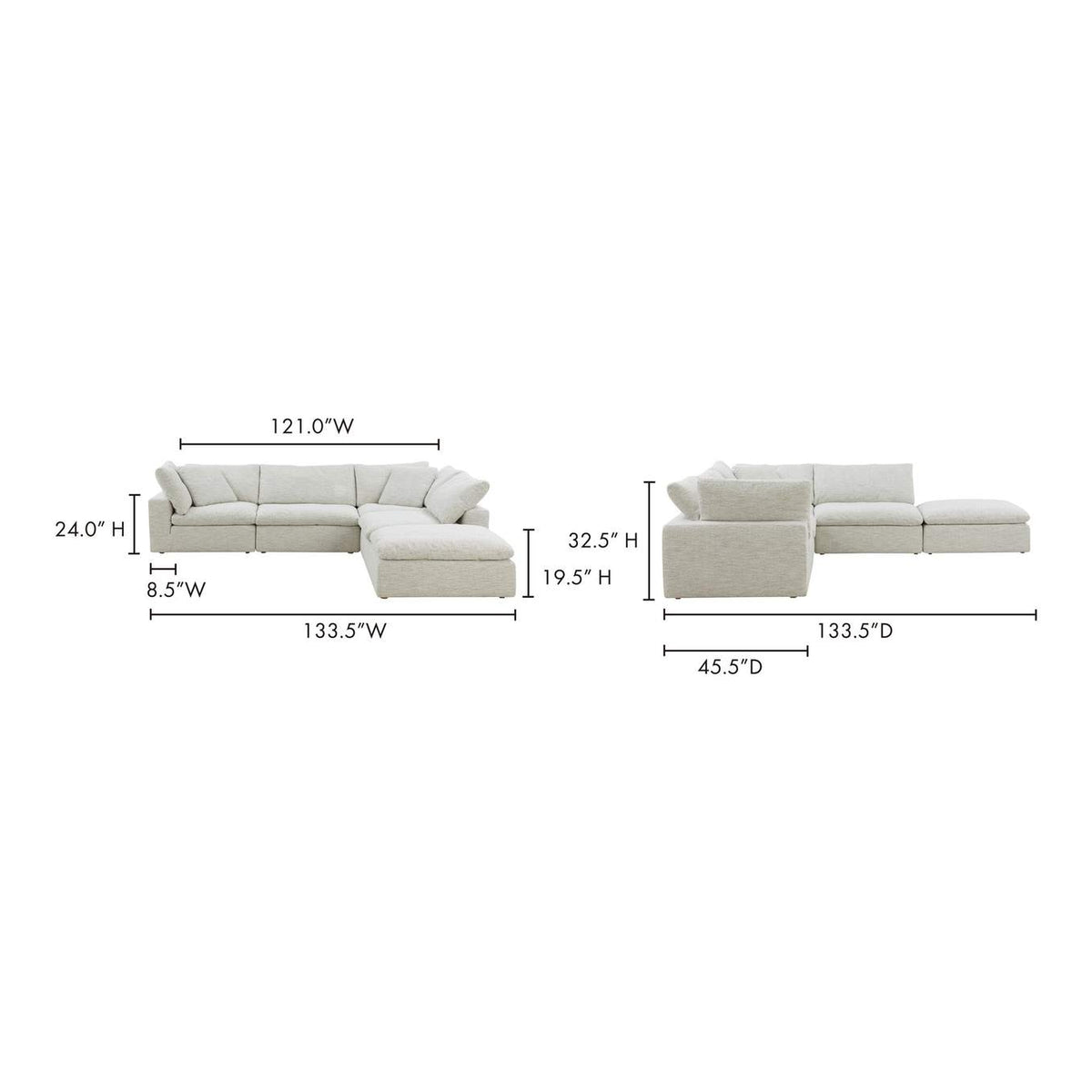 YJ-1011-49 Clay Dream Modular Sectional Coastside Sand