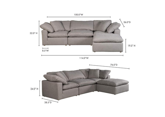 YJ-1015-29 Terra Condo Lounge Modular Sectional Light Grey